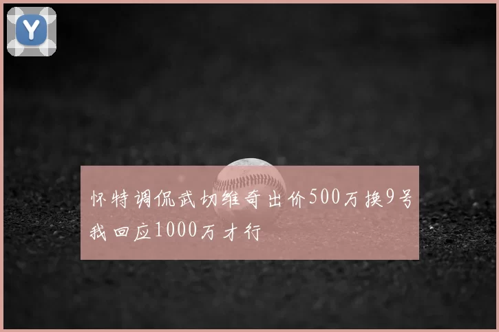 怀特调侃武切维奇出价500万换9号我回应1000万才行
